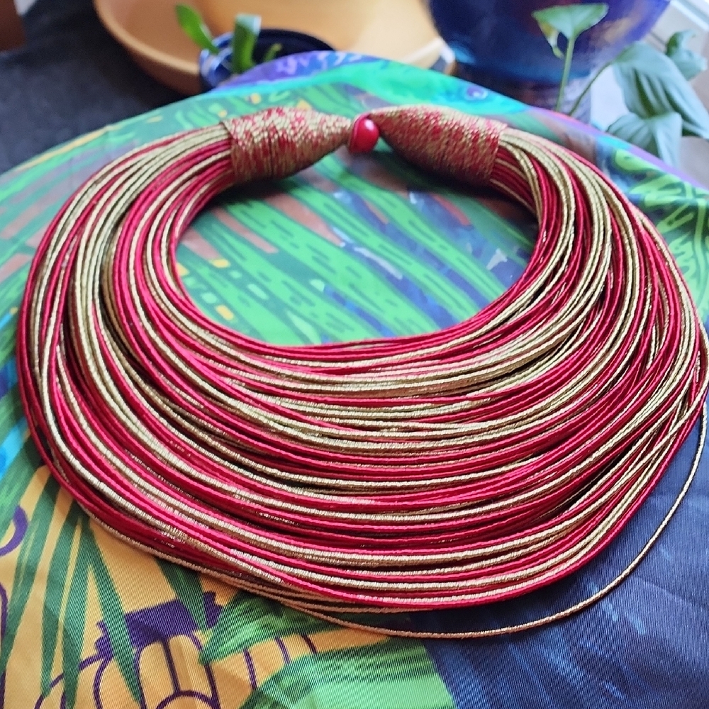 Sassy Jones Red and Gold Malika Necklace